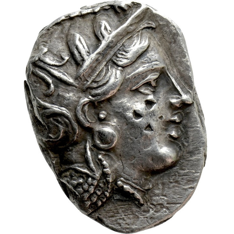 Obverse of coin related to The Pi-Style Athenian Tetradrachm