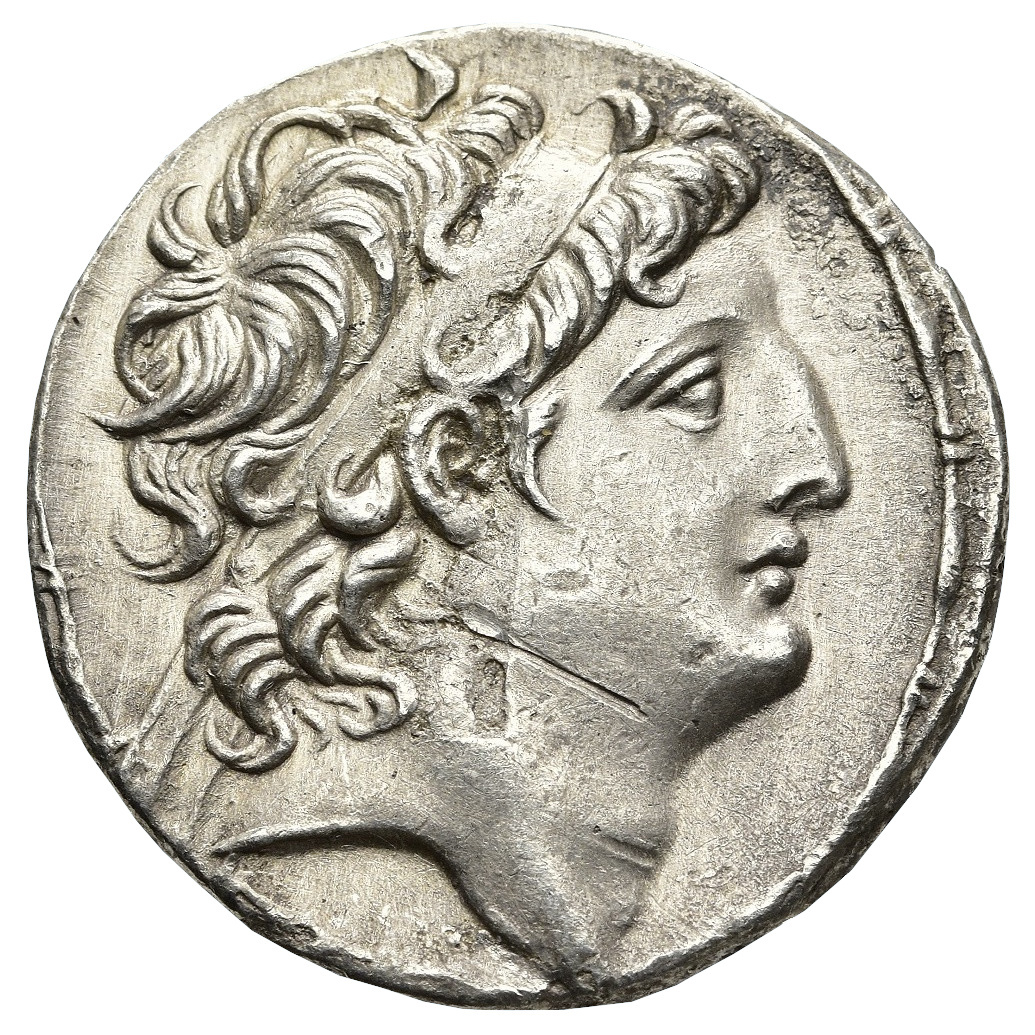 Obverse of coin related to Antiochos VIII Tetradrachm