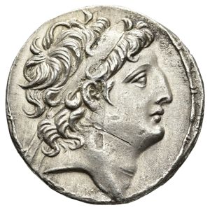 Obverse of coin related to Antiochos VIII Tetradrachm